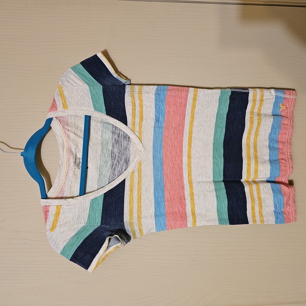 Colorful Striped Womens T-Shirt